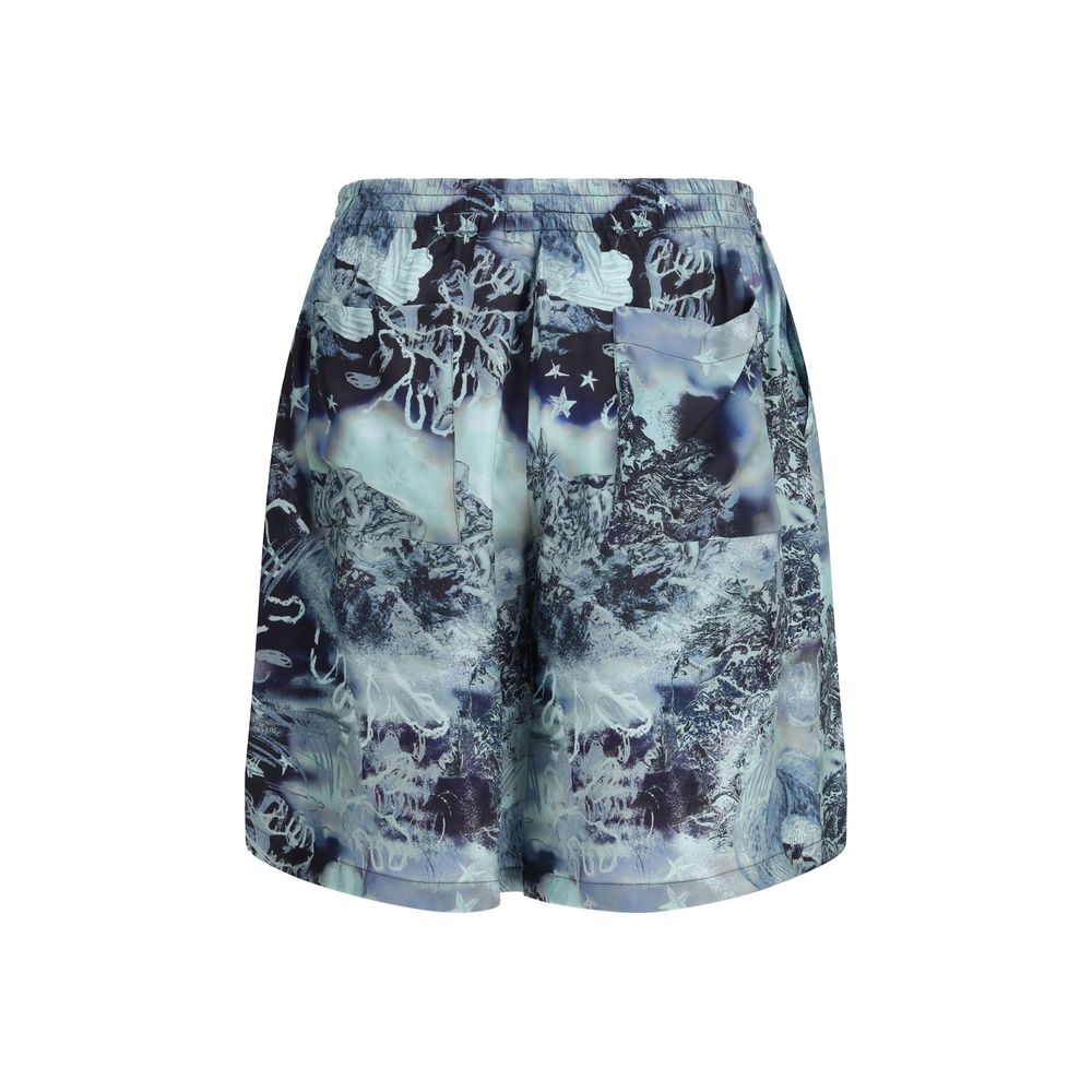 Off-White Multicolor Viscose Bermuda Shorts - Luxe Nova