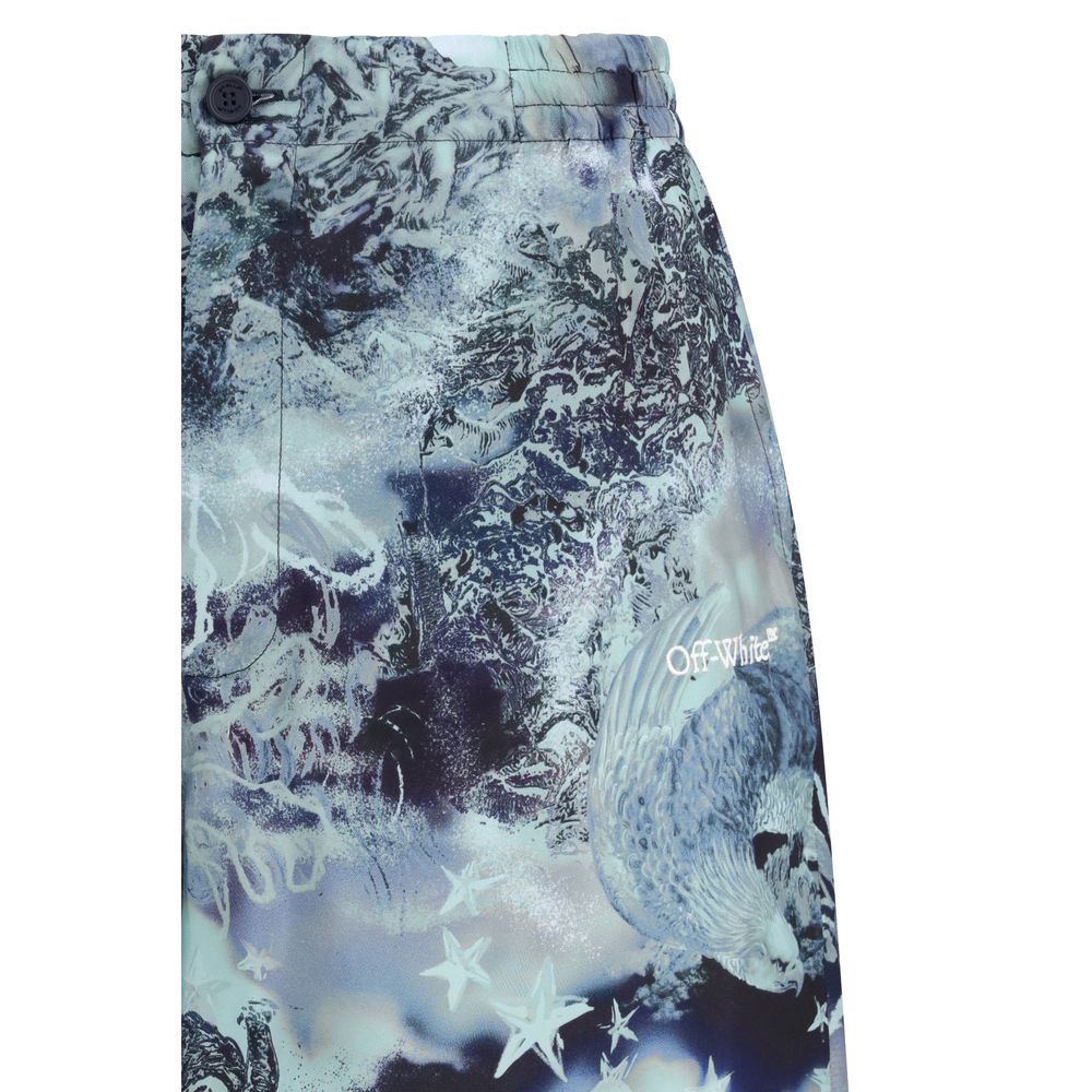 Off-White Multicolor Viscose Bermuda Shorts - Luxe Nova