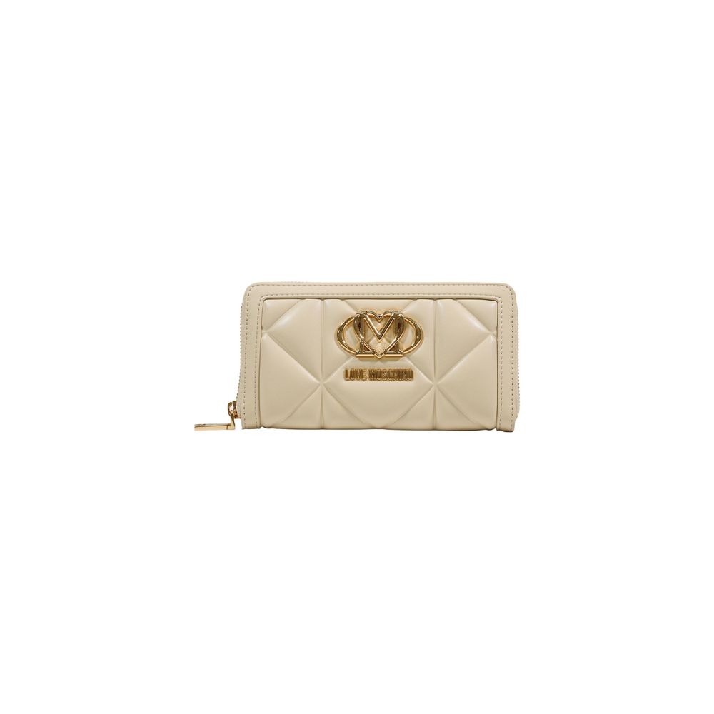 Love Moschino Cream Artificial Leather Wallet - Luxe Nova