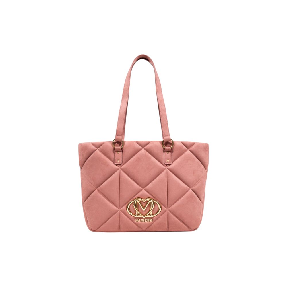 Love Moschino Pink Suede Leather Handbag - Luxe Nova