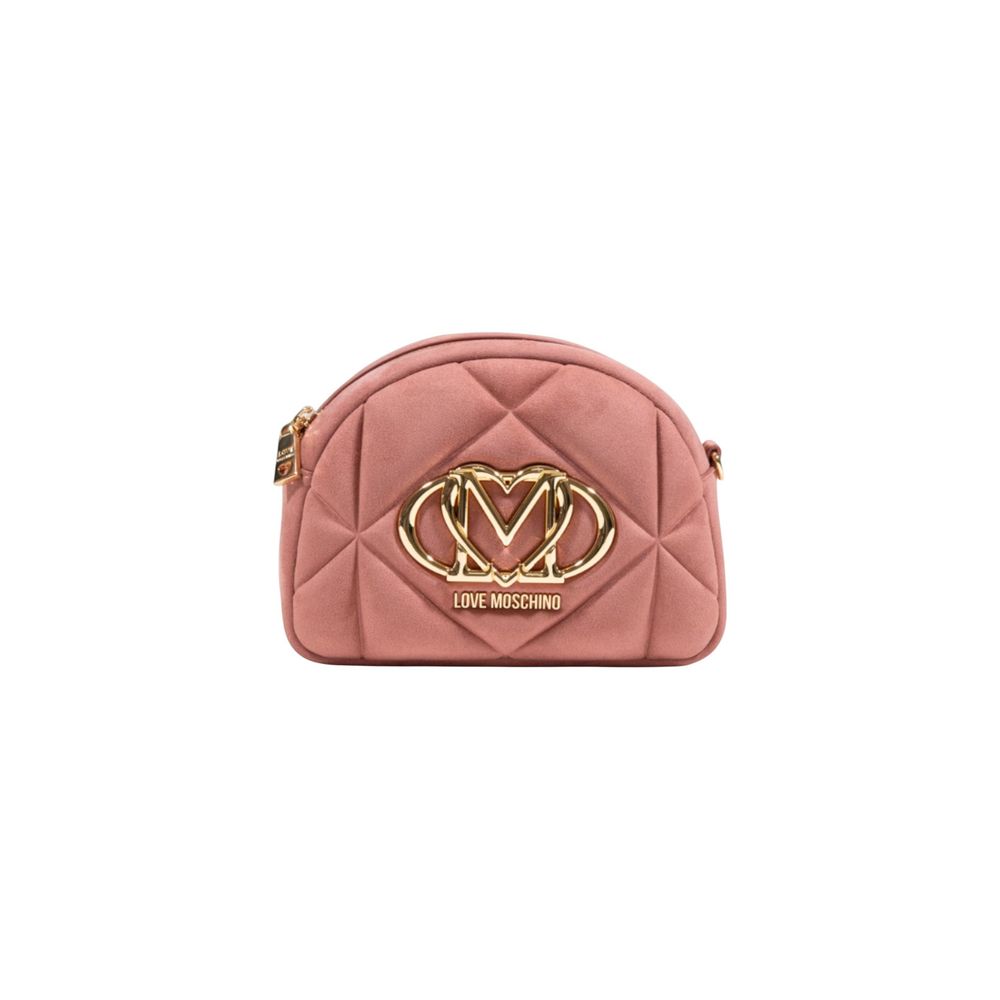 Love Moschino Pink Suede Leather Handbag - Luxe Nova