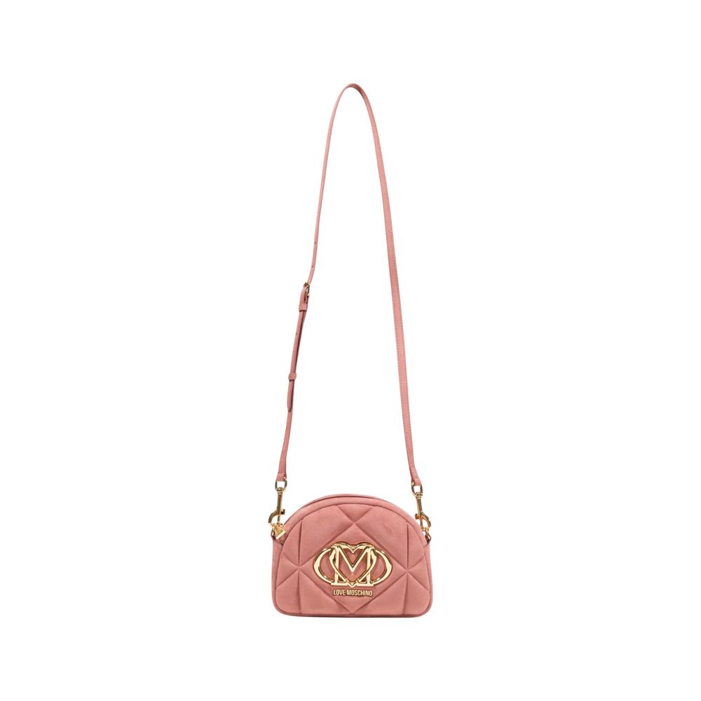 Love Moschino Pink Suede Leather Handbag - Luxe Nova