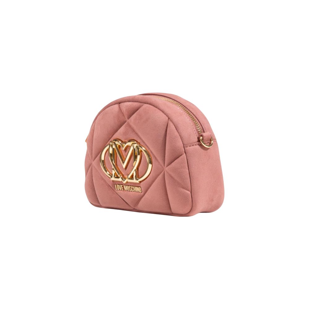 Love Moschino Pink Suede Leather Handbag - Luxe Nova