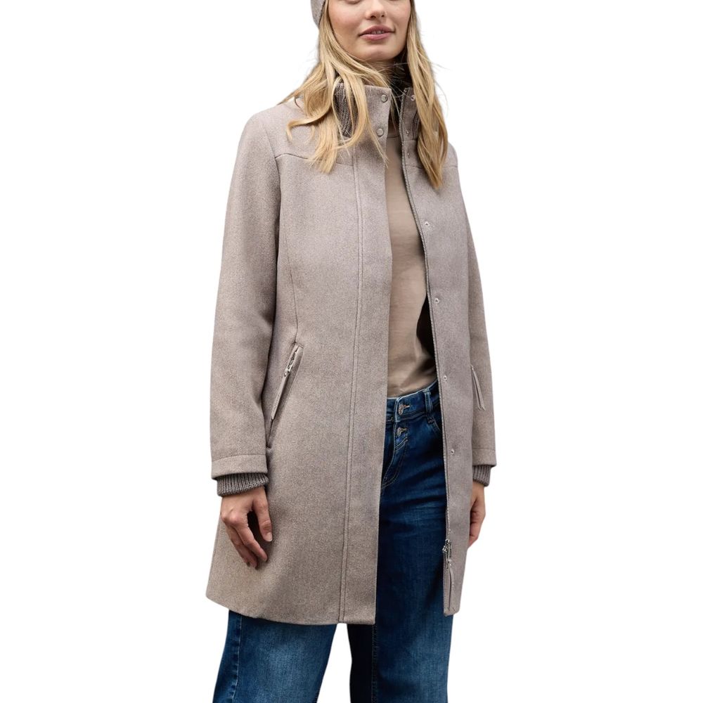 Street One Gray Polyester Coat - Luxe Nova