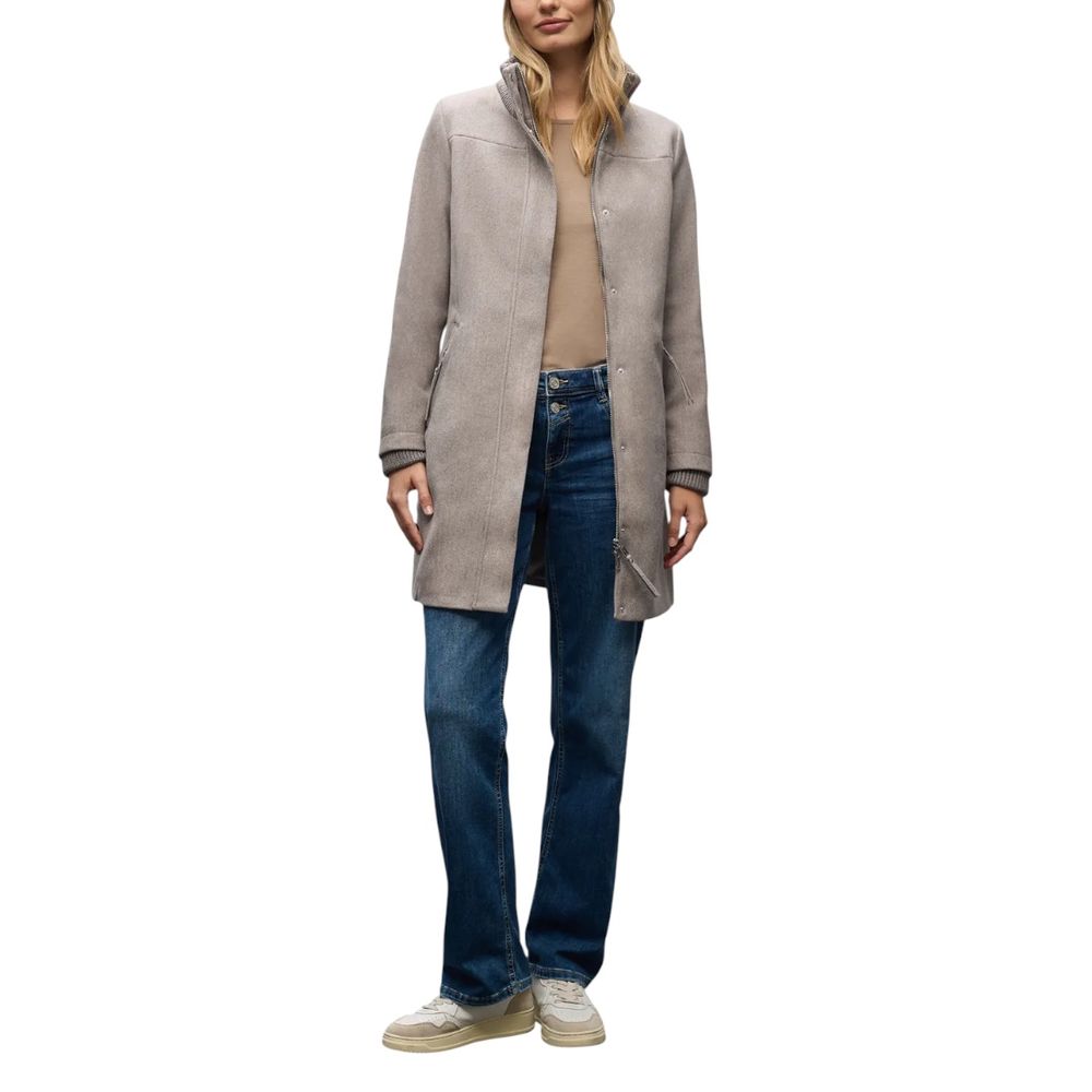 Street One Gray Polyester Coat - Luxe Nova