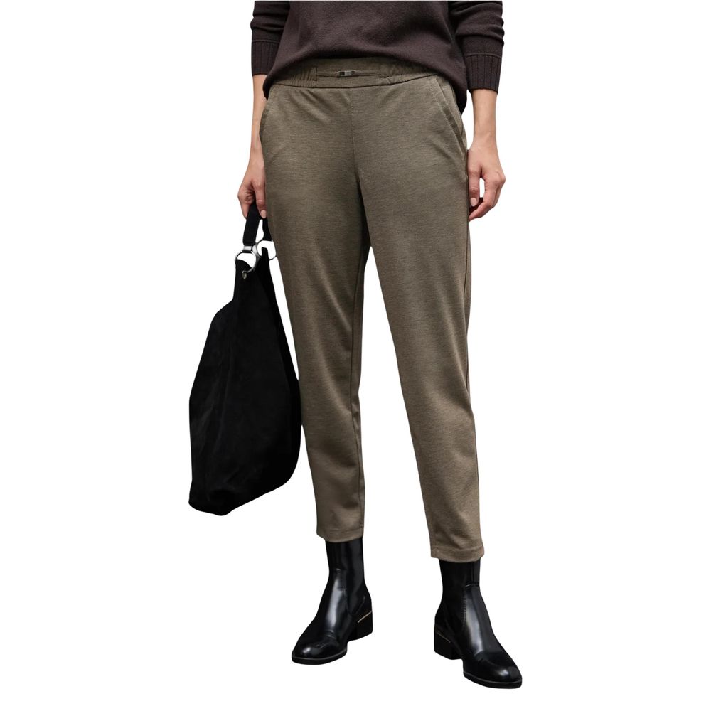 Street One Brown Polyester Casual Pants - Luxe Nova