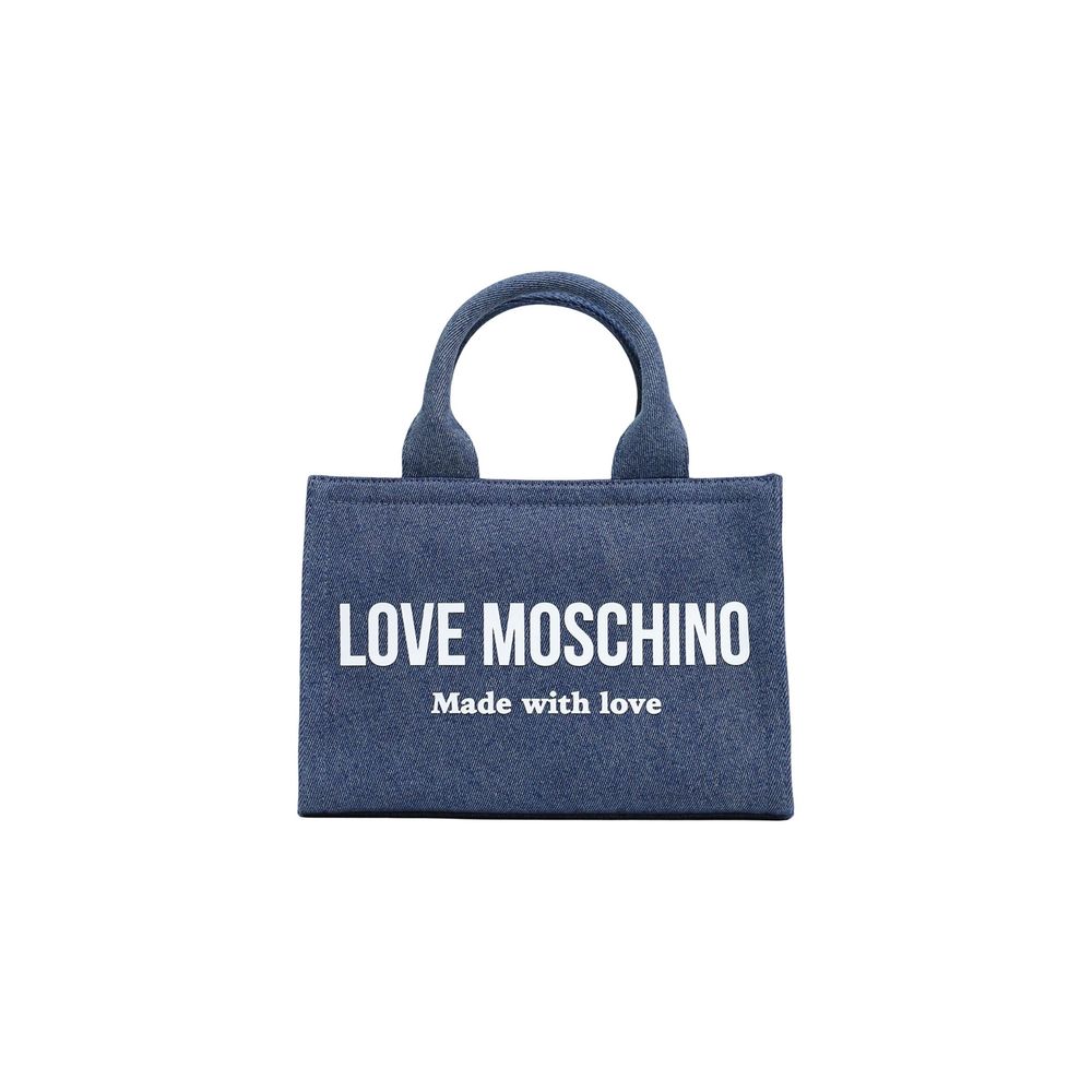 Love Moschino Blue Cotton Handbag - Luxe Nova