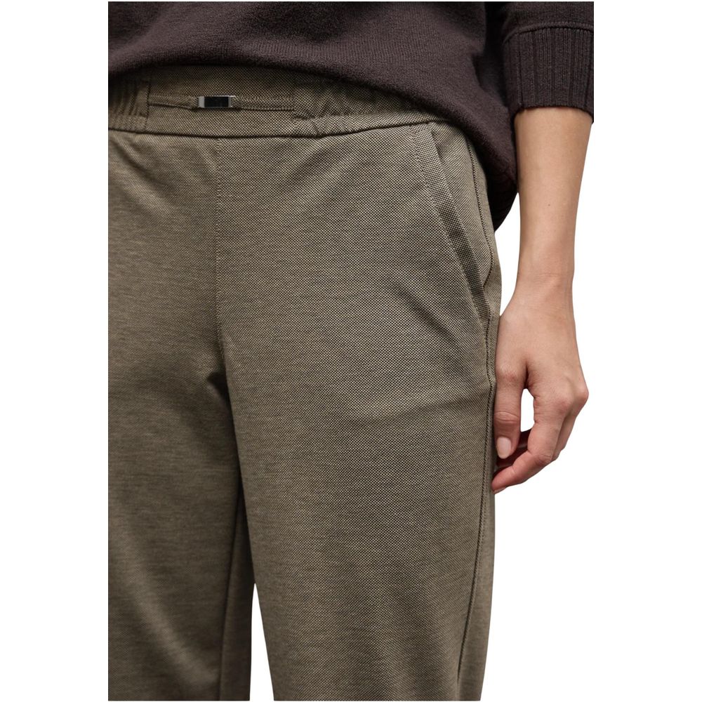 Street One Brown Polyester Casual Pants - Luxe Nova