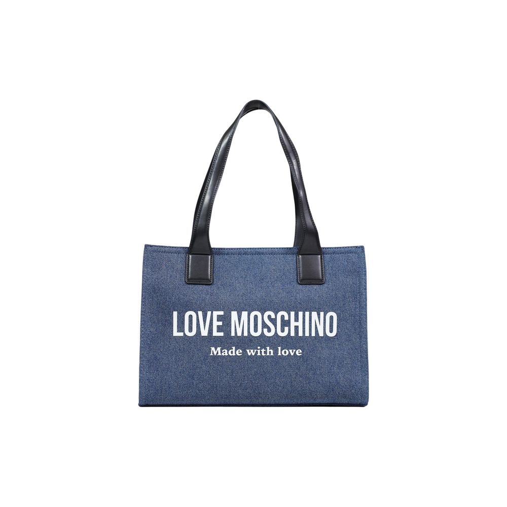 Love Moschino Blue Cotton Handbag - Luxe Nova