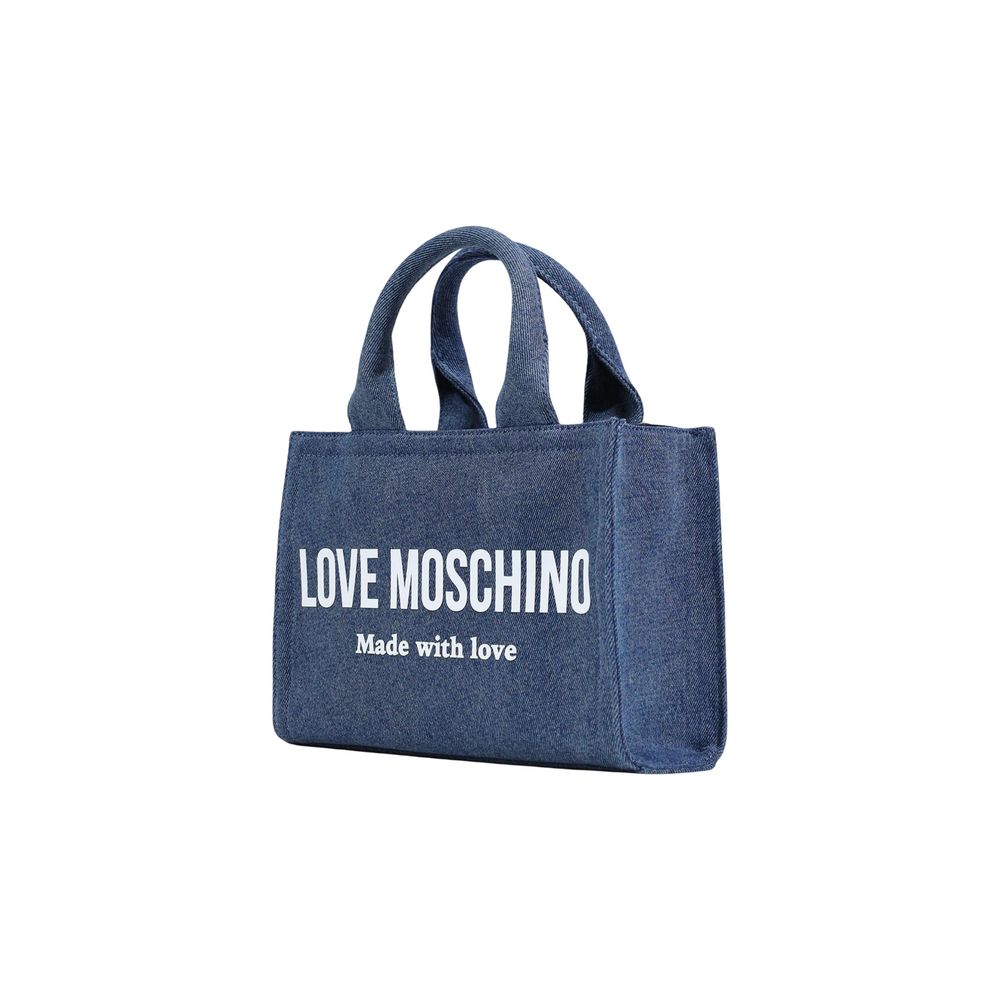 Love Moschino Blue Cotton Handbag - Luxe Nova