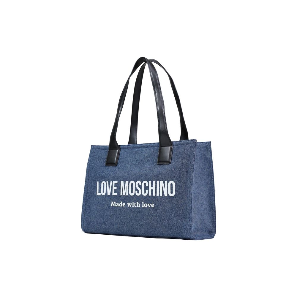 Love Moschino Blue Cotton Handbag - Luxe Nova