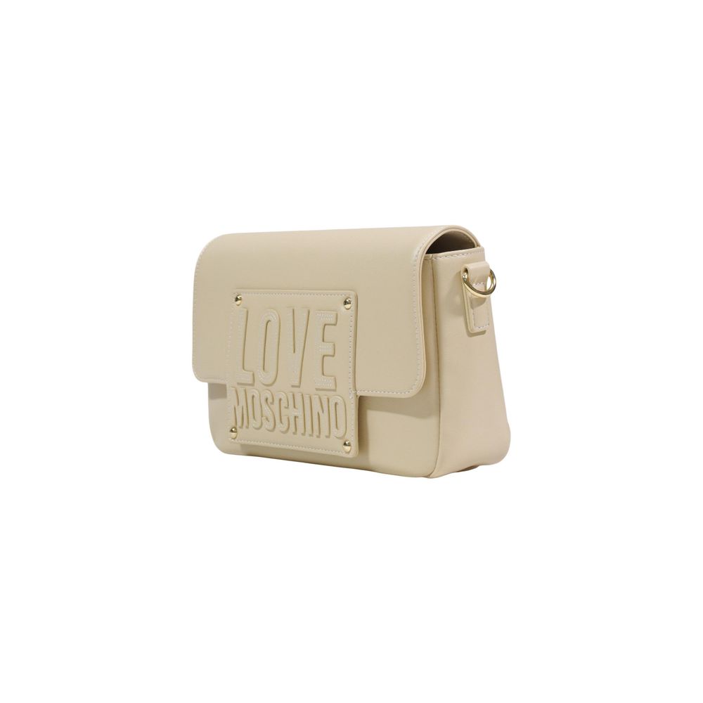 Love Moschino Cream Polyethylene Handbag - Luxe Nova