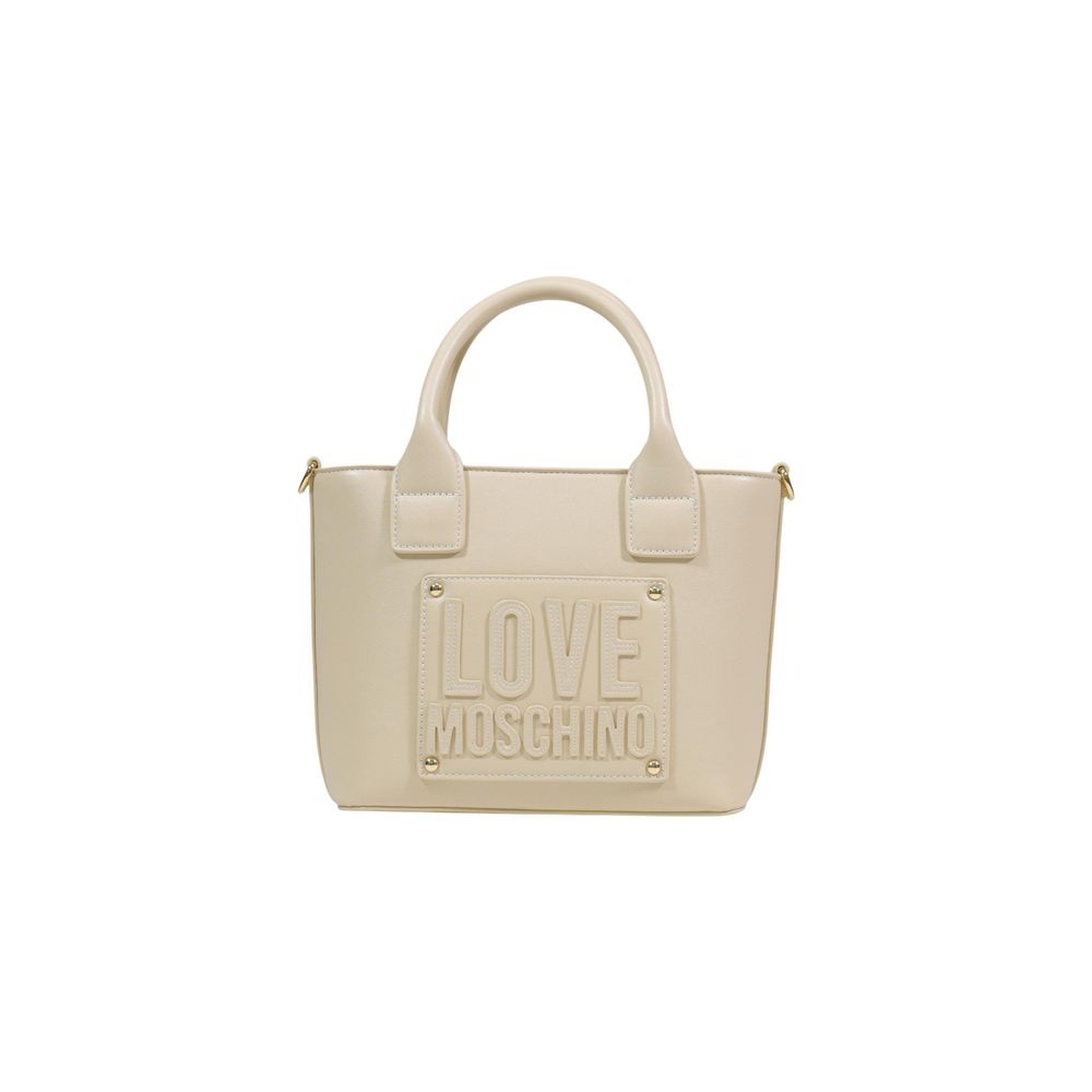 Love Moschino Cream Polyethylene Handbag - Luxe Nova