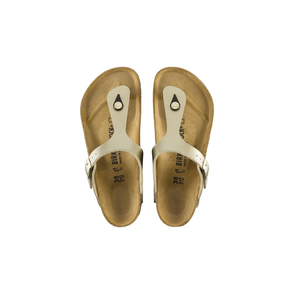 Birkenstock Gold Synthetic Flat Sandals - Luxe Nova