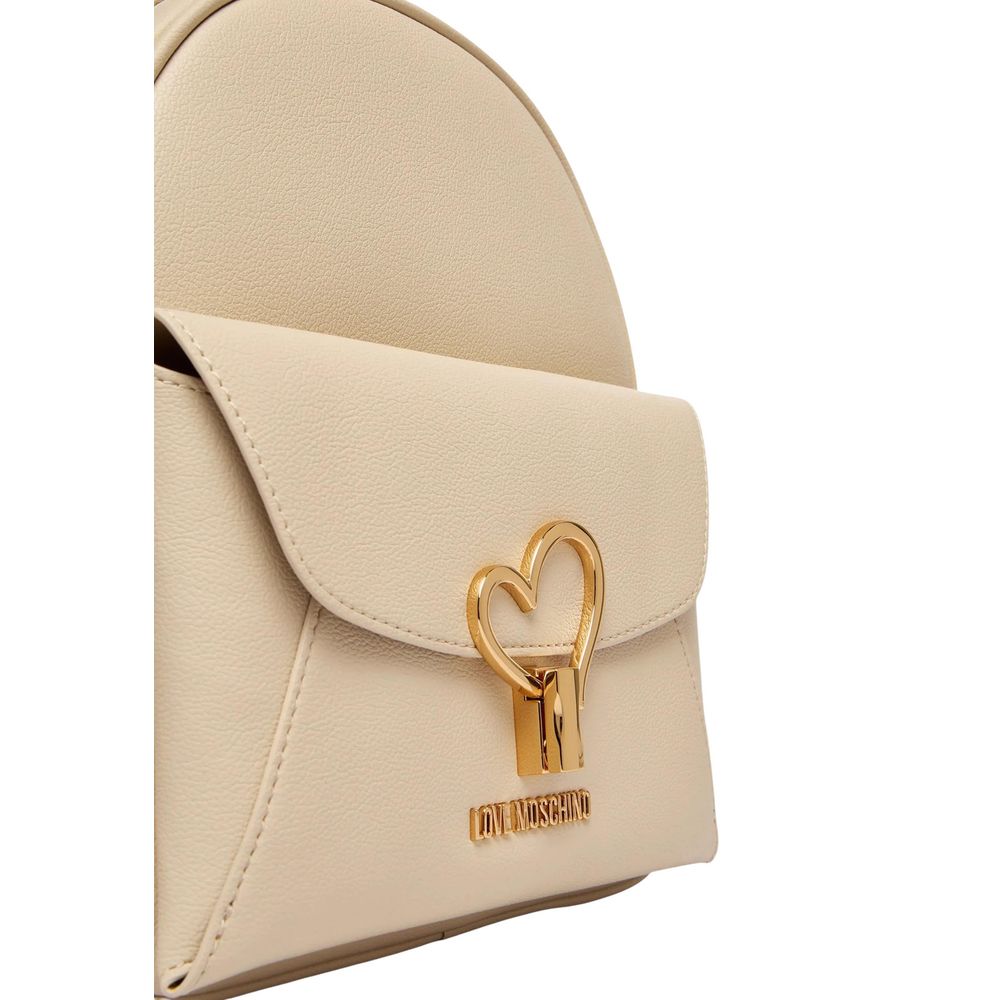 Love Moschino Beige Polyethylene Backpack - Luxe Nova