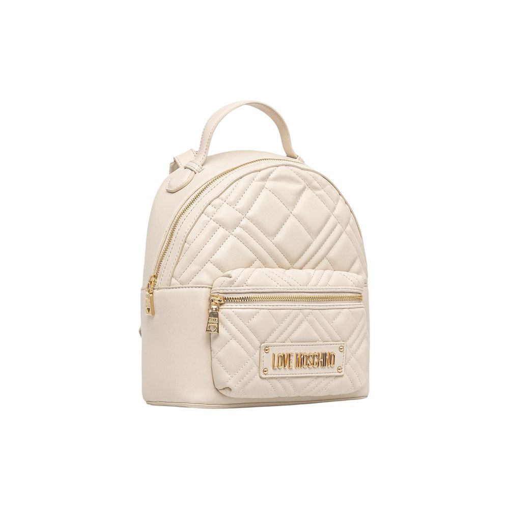 Love Moschino Beige Polyethylene Backpack - Luxe Nova