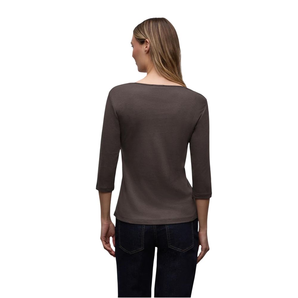 Street One Brown Cotton Long Sleeve T-Shirt - Luxe Nova