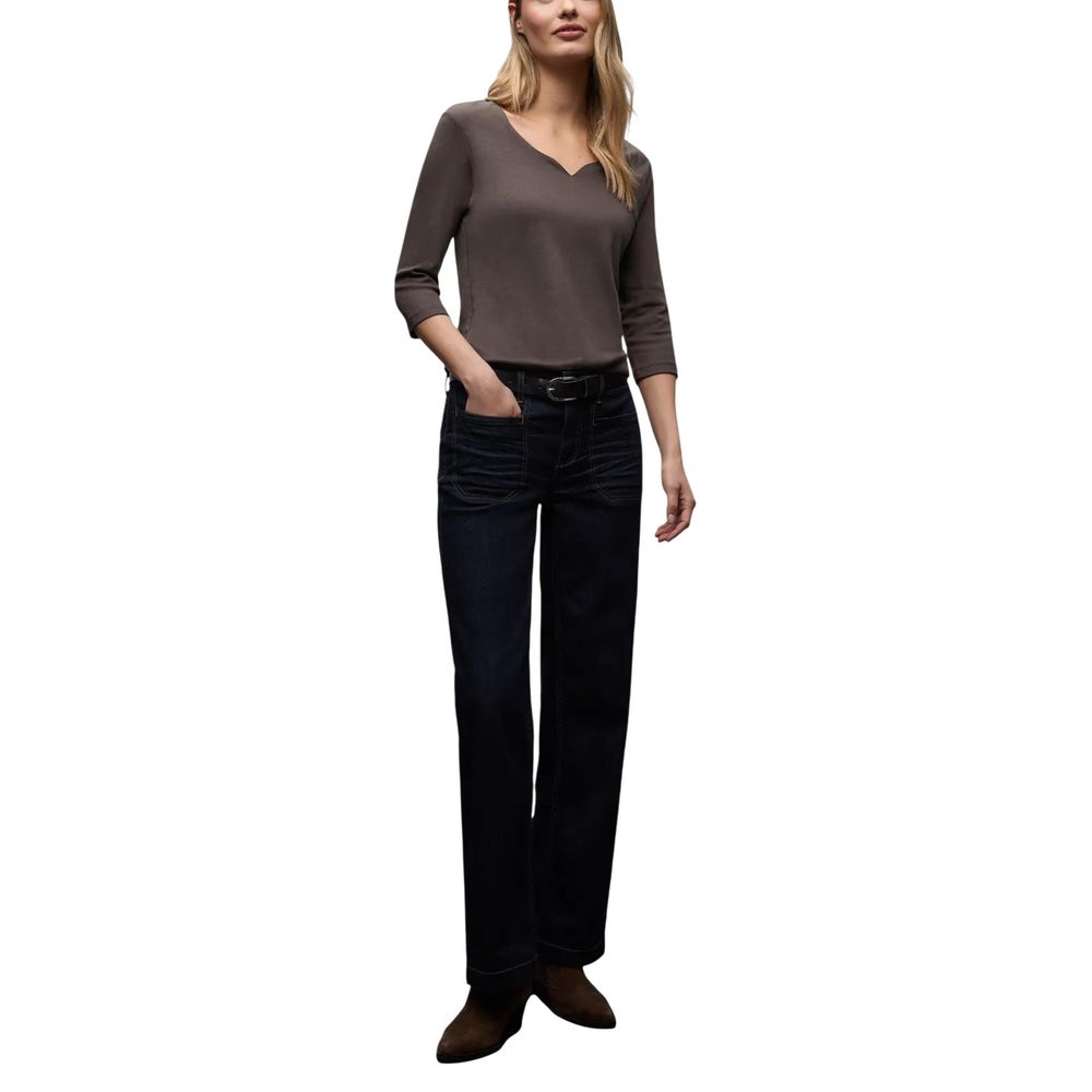 Street One Brown Cotton Long Sleeve T-Shirt - Luxe Nova