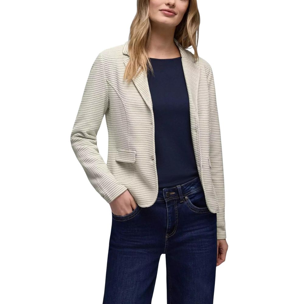 Street One Cream Polyester Blazer - Luxe Nova