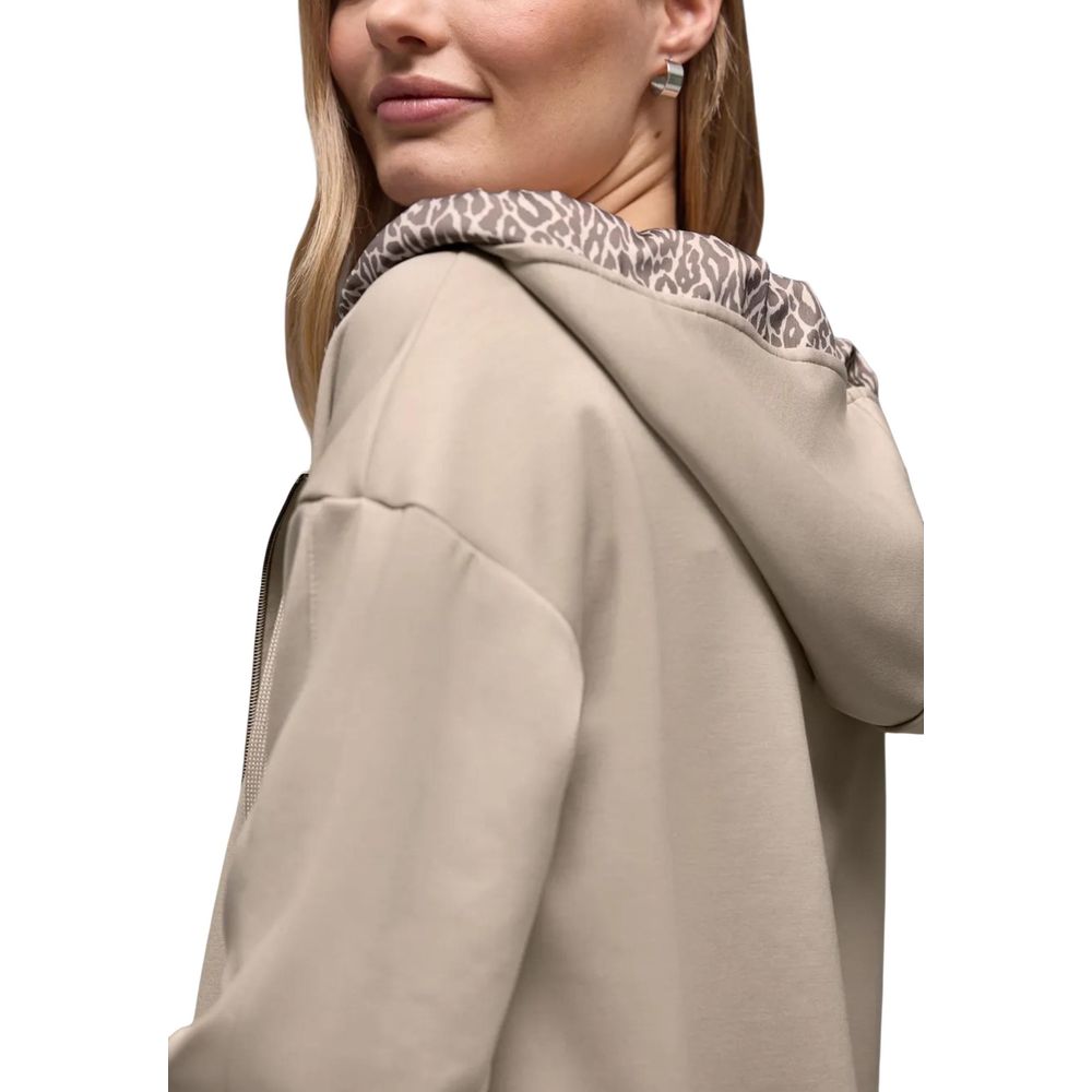 Street One Beige Modal Hoodie - Luxe Nova