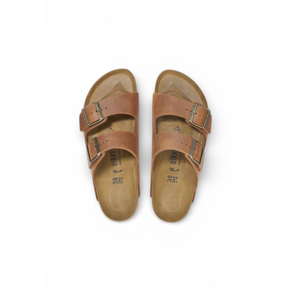 Birkenstock Brown Leather Flat Sandals - Luxe Nova