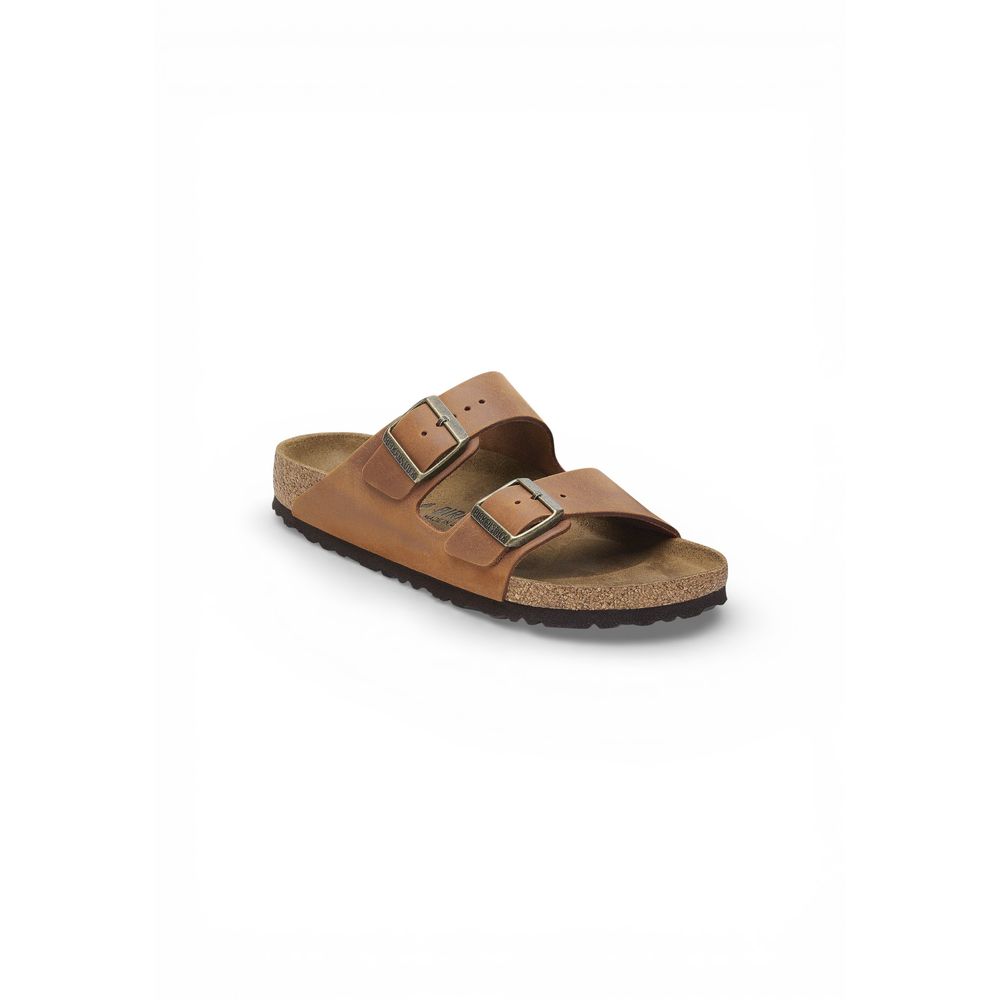 Birkenstock Brown Leather Flat Sandals - Luxe Nova