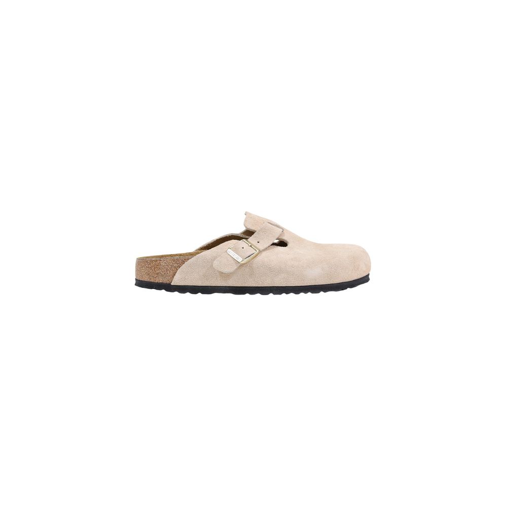 Birkenstock Beige Suede Leather Clogs - Luxe Nova