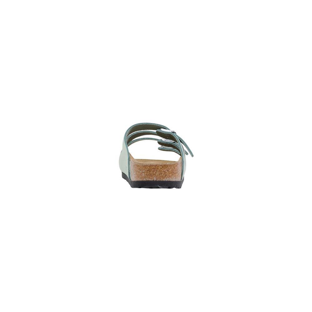 Birkenstock Green Leather Flat Sandals - Luxe Nova