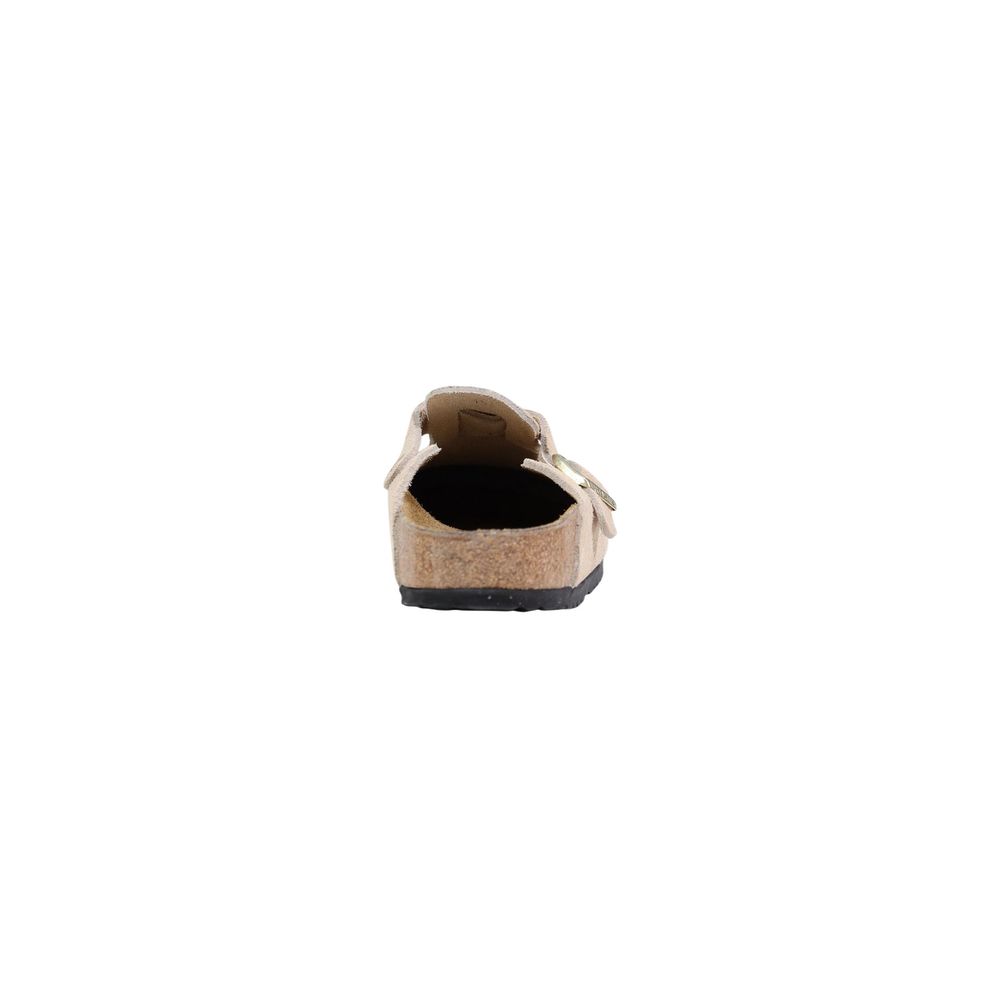 Birkenstock Beige Suede Leather Clogs - Luxe Nova