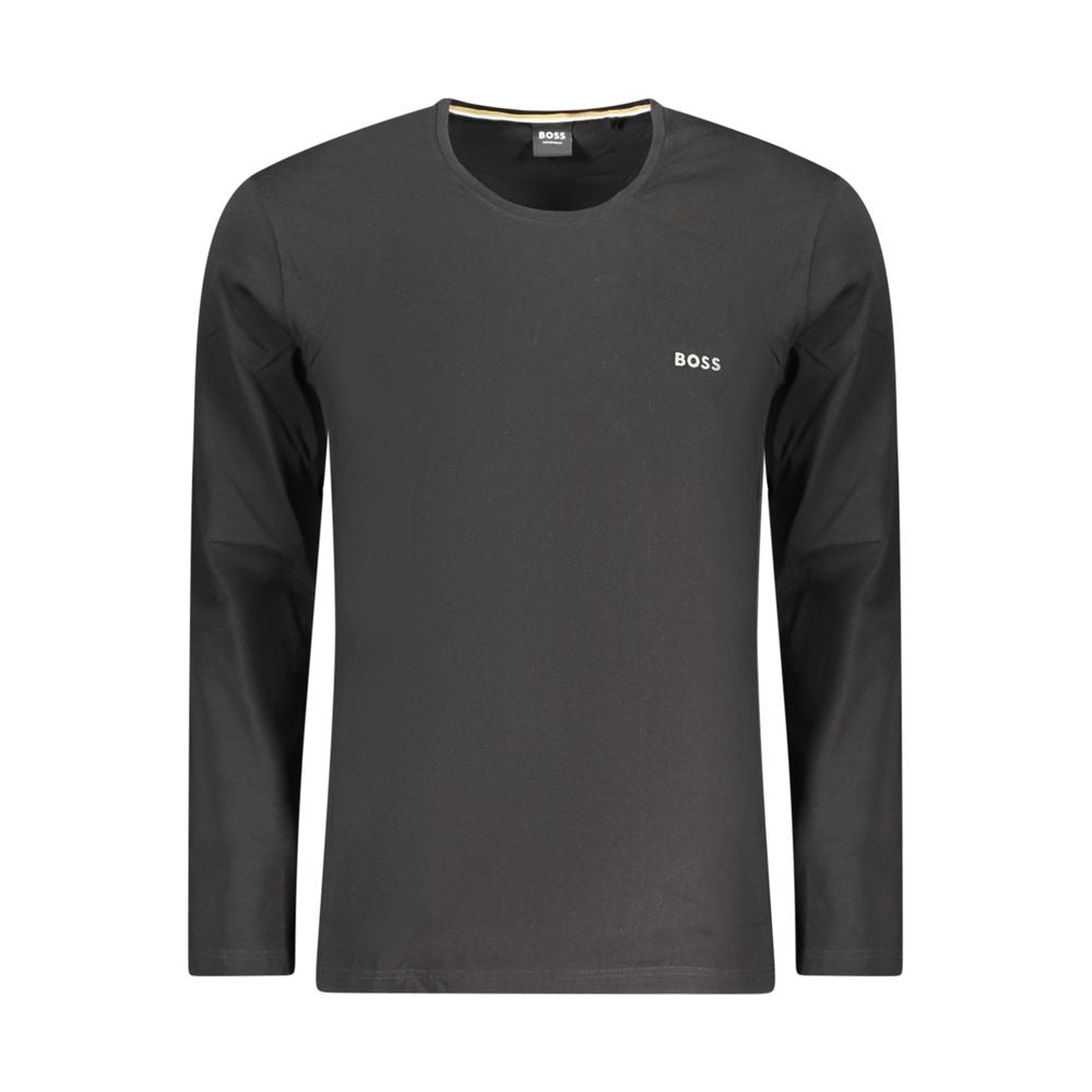 Hugo Boss Black Cotton Men T-Shirt - Luxe Nova