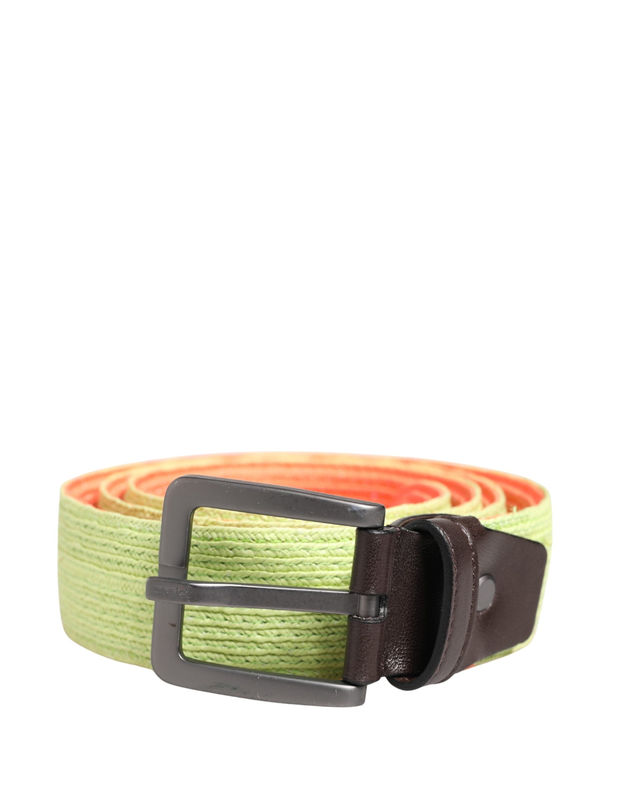 Malo Green Orange Braided Metal Buckle Waist Cintura Belt - Luxe Nova