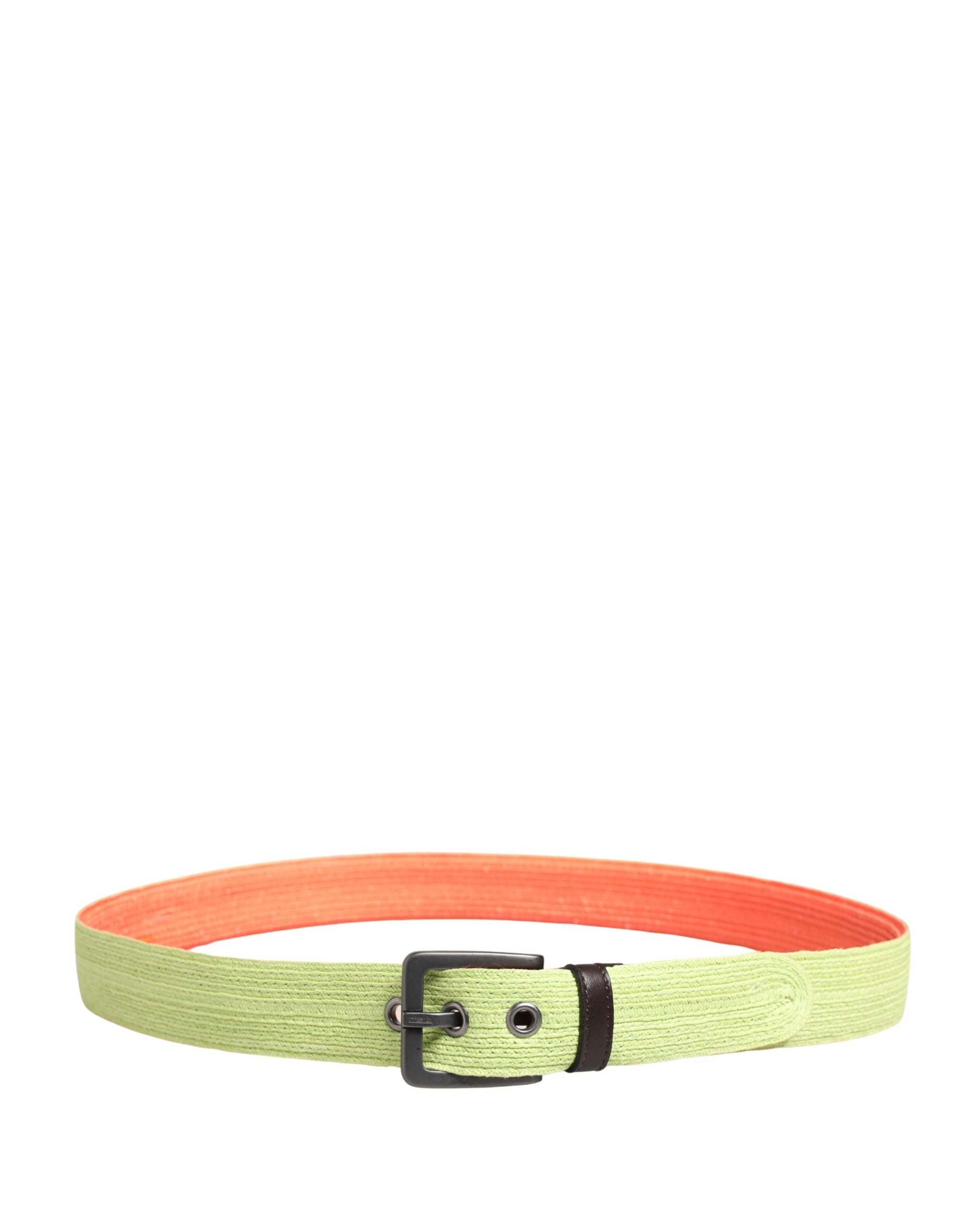 Malo Green Orange Braided Metal Buckle Waist Cintura Belt - Luxe Nova
