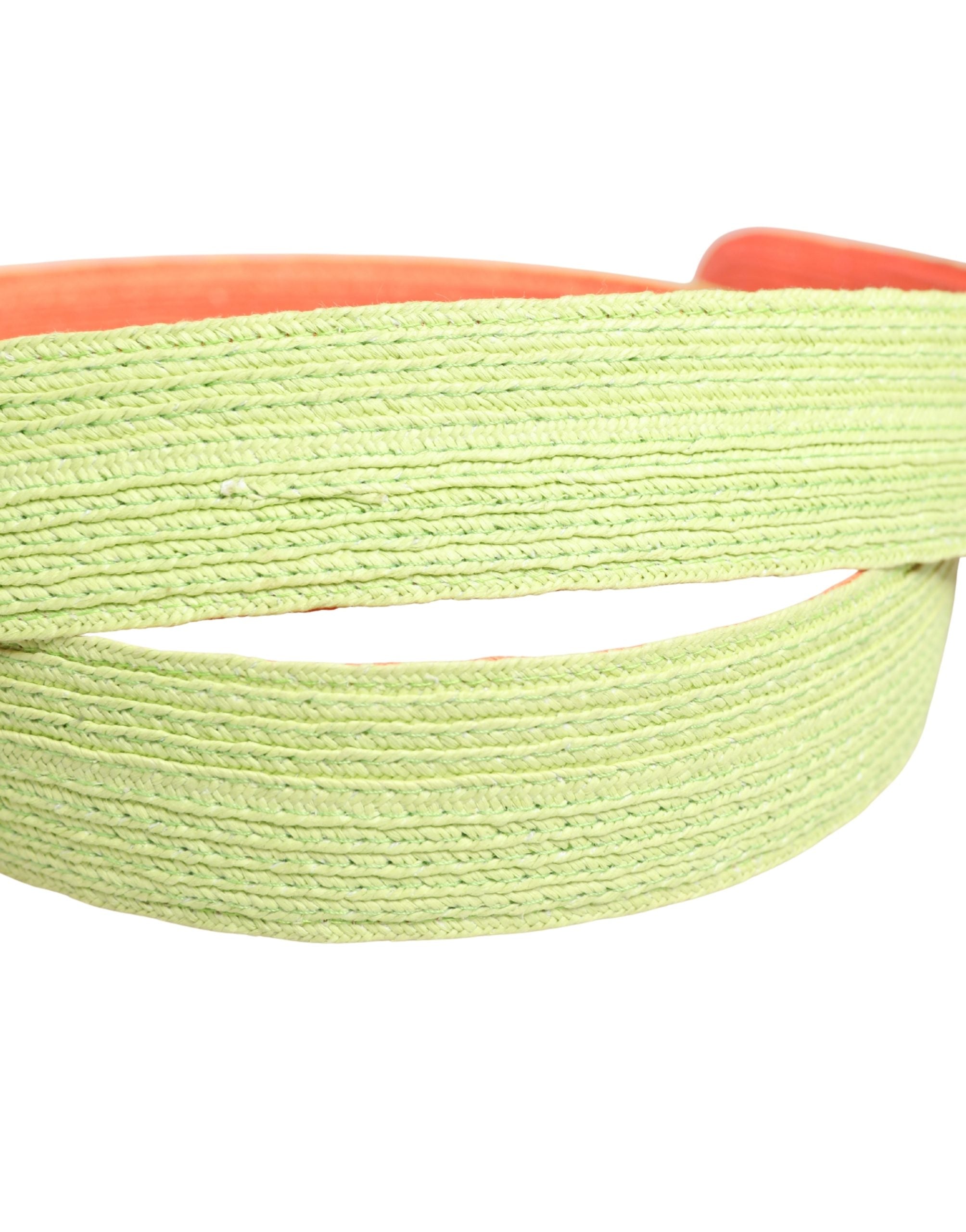 Malo Green Orange Braided Metal Buckle Waist Cintura Belt - Luxe Nova