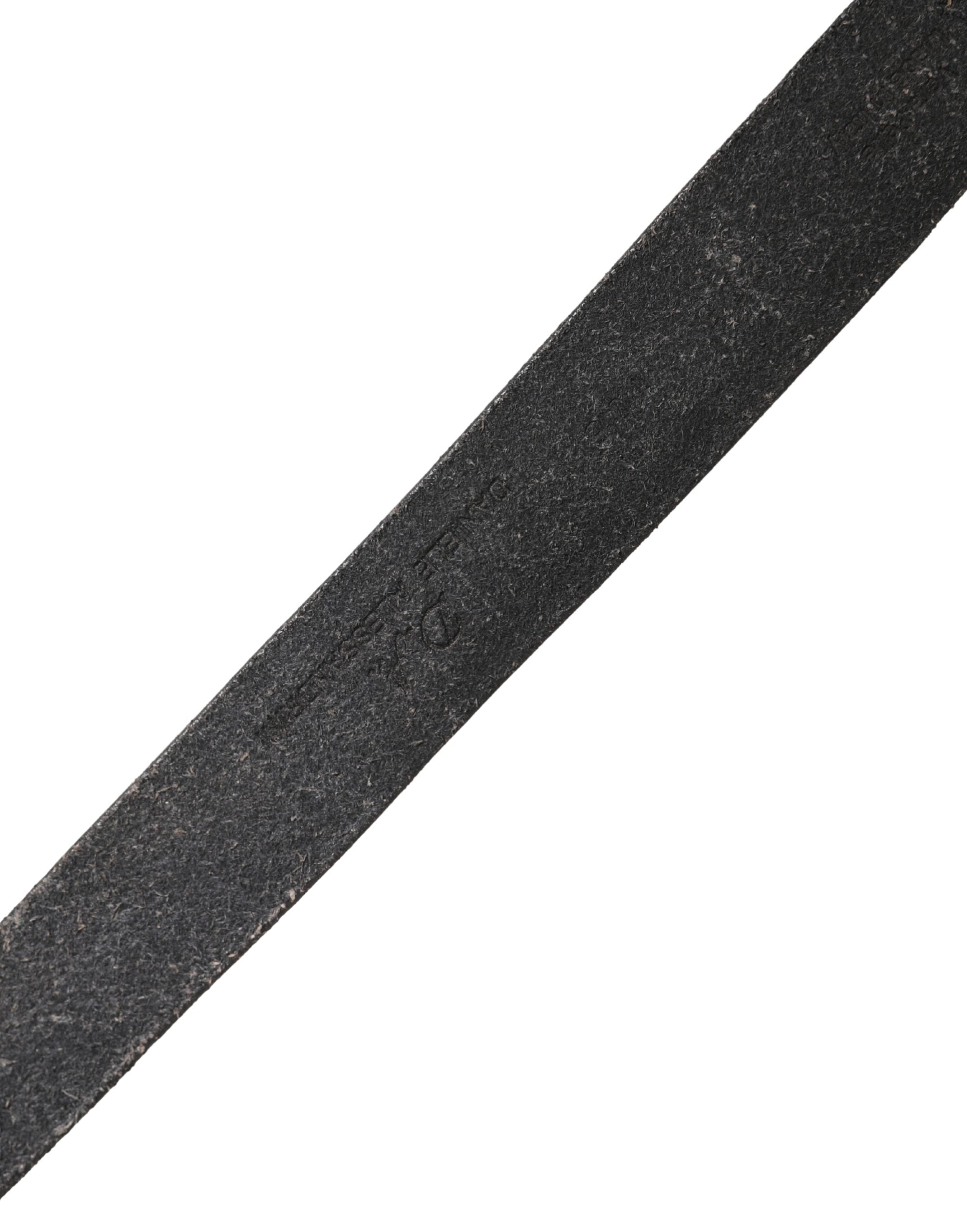 Daniele Alessandrini Men Black Leather Metal Buckle Belt