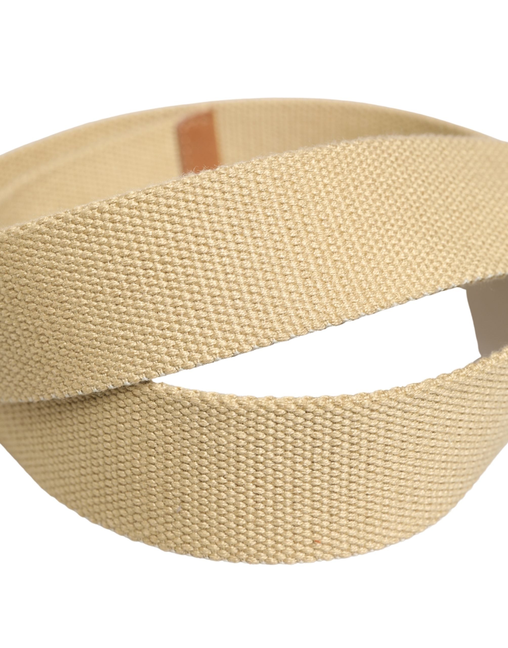 GF Ferre Men Beige Canvas Silver Metal Buckle Cintura Belt - Luxe Nova
