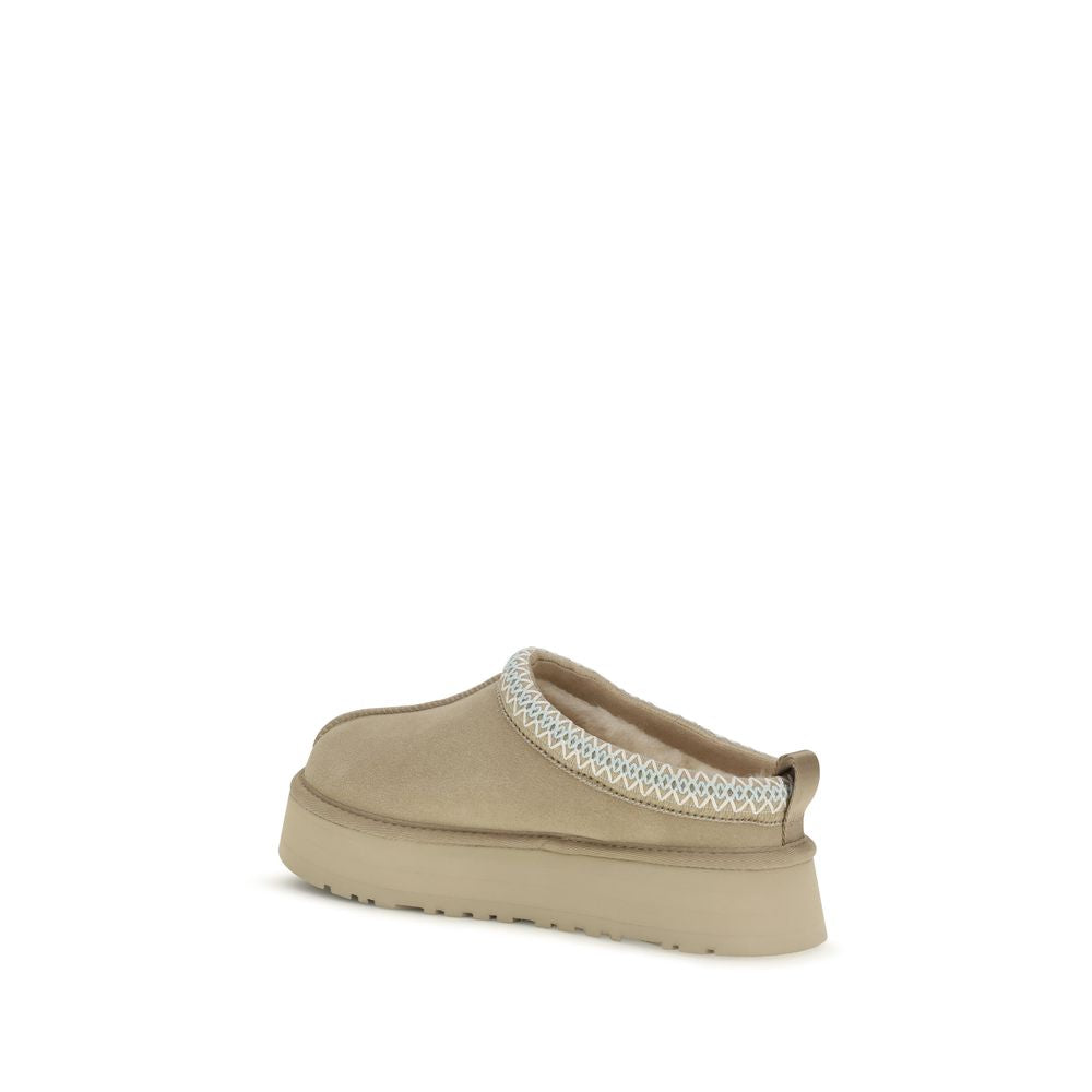 UGG Beige Calf Leather Bos Taurus Mules - Luxe Nova