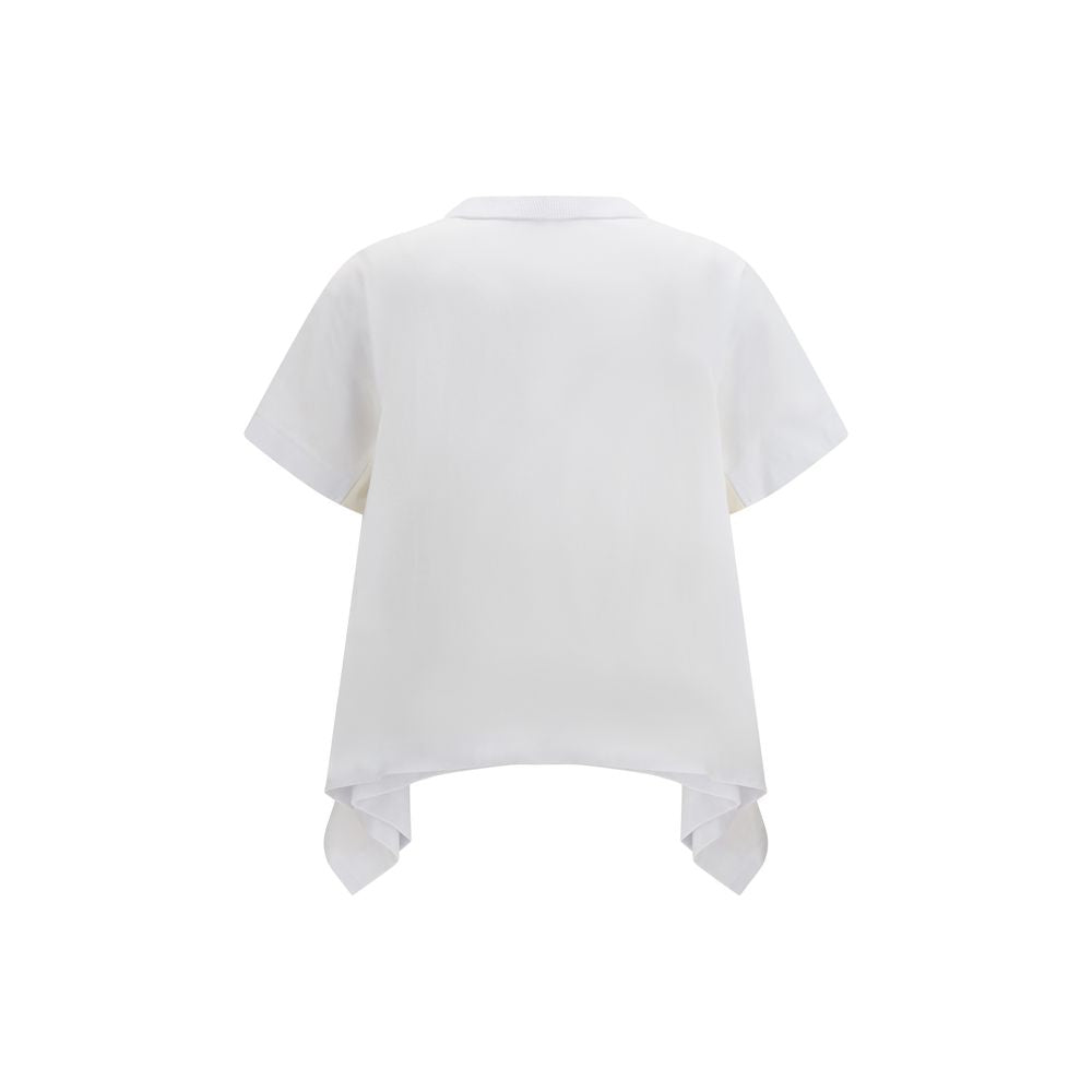 Sacai White Cotton T-Shirt - Luxe Nova
