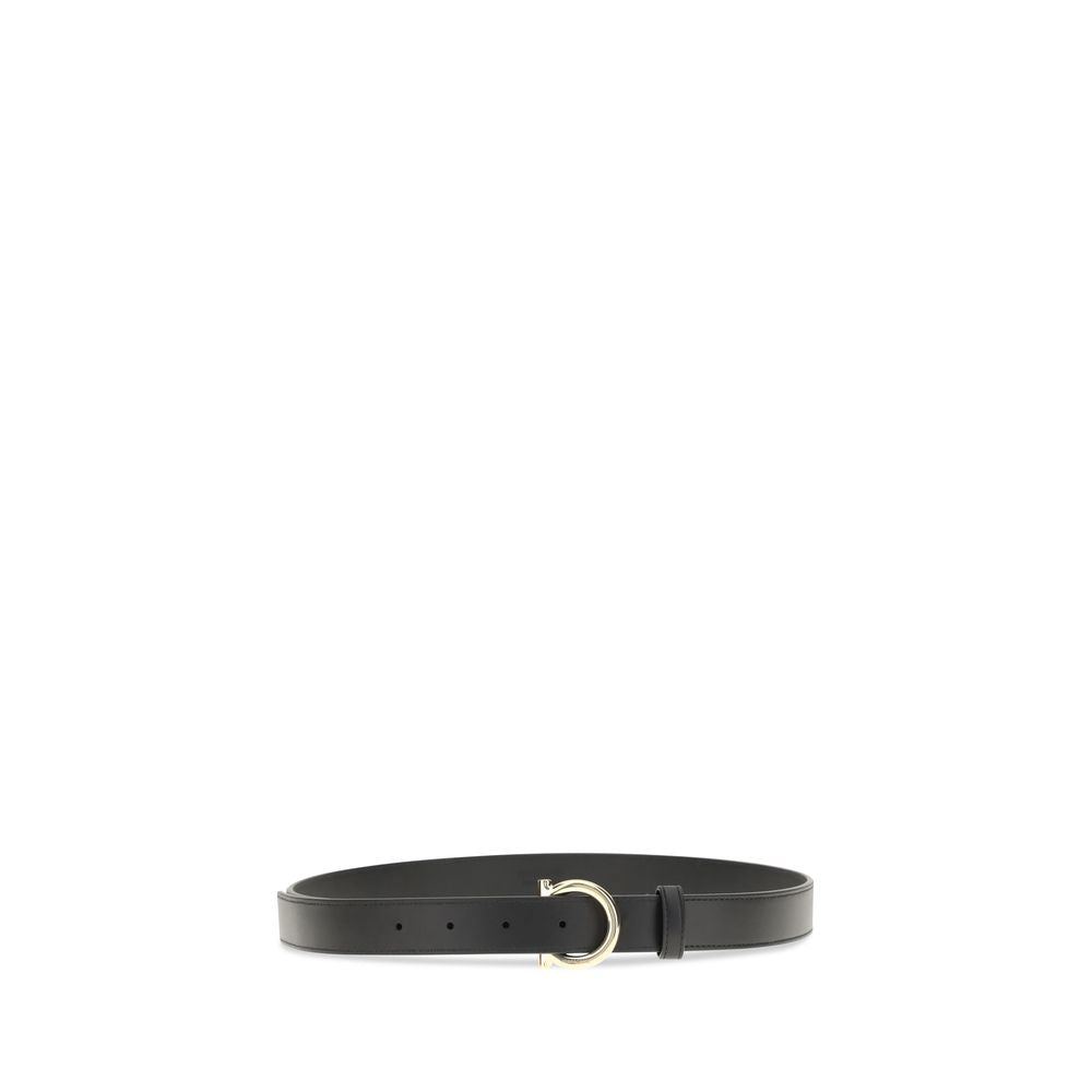 Ferragamo Black Calf Leather Bos Taurus Regular Belt - Luxe Nova