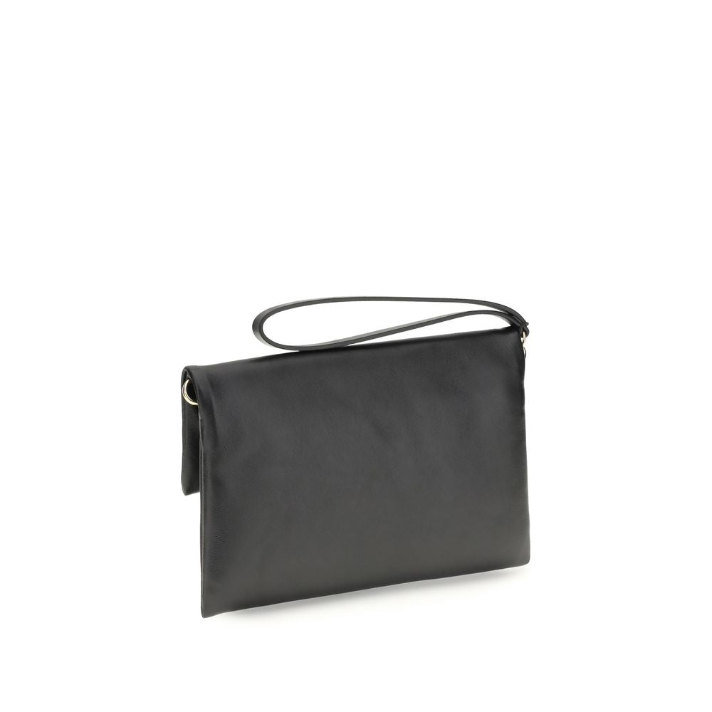 Fendi Black Calf Leather Bos Taurus Clutch Bag - Luxe Nova