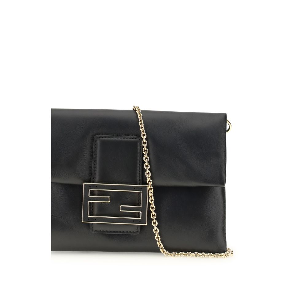 Fendi Black Calf Leather Bos Taurus Clutch Bag - Luxe Nova