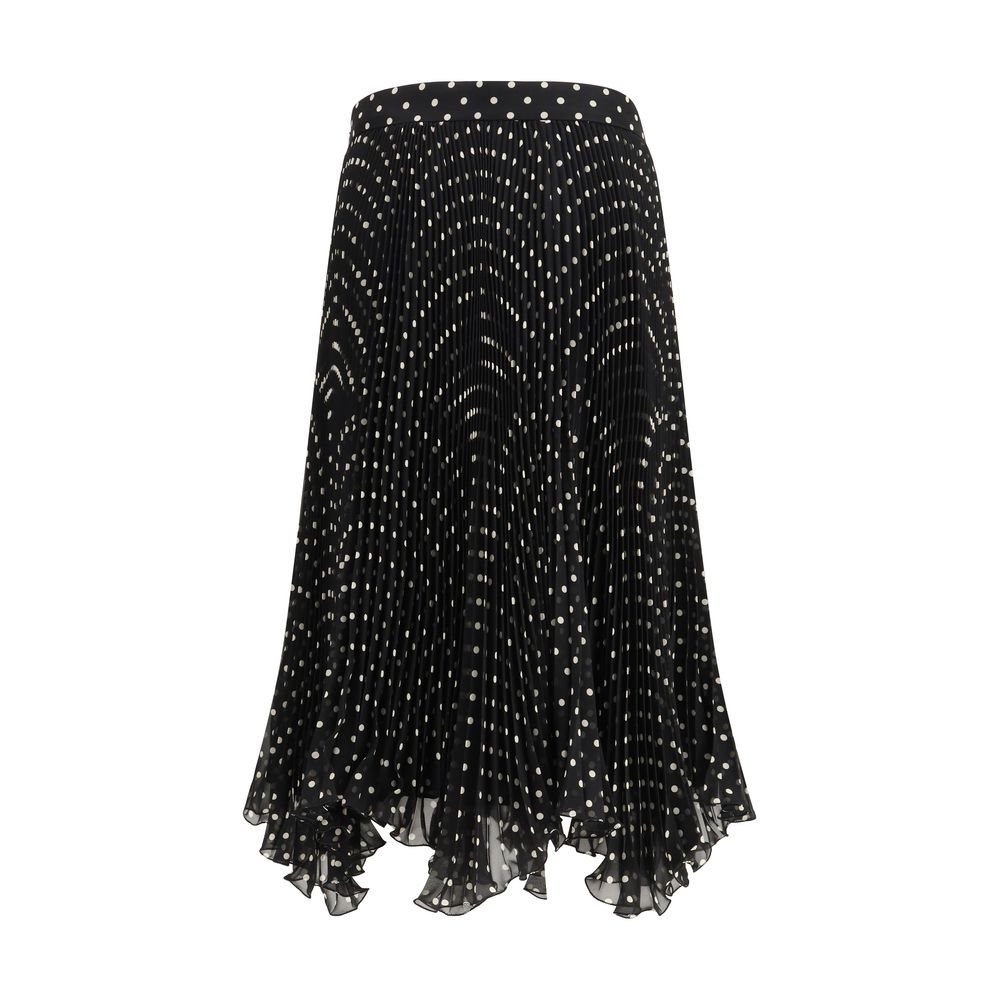 Valentino Black Viscose Midi Skirt - Luxe Nova