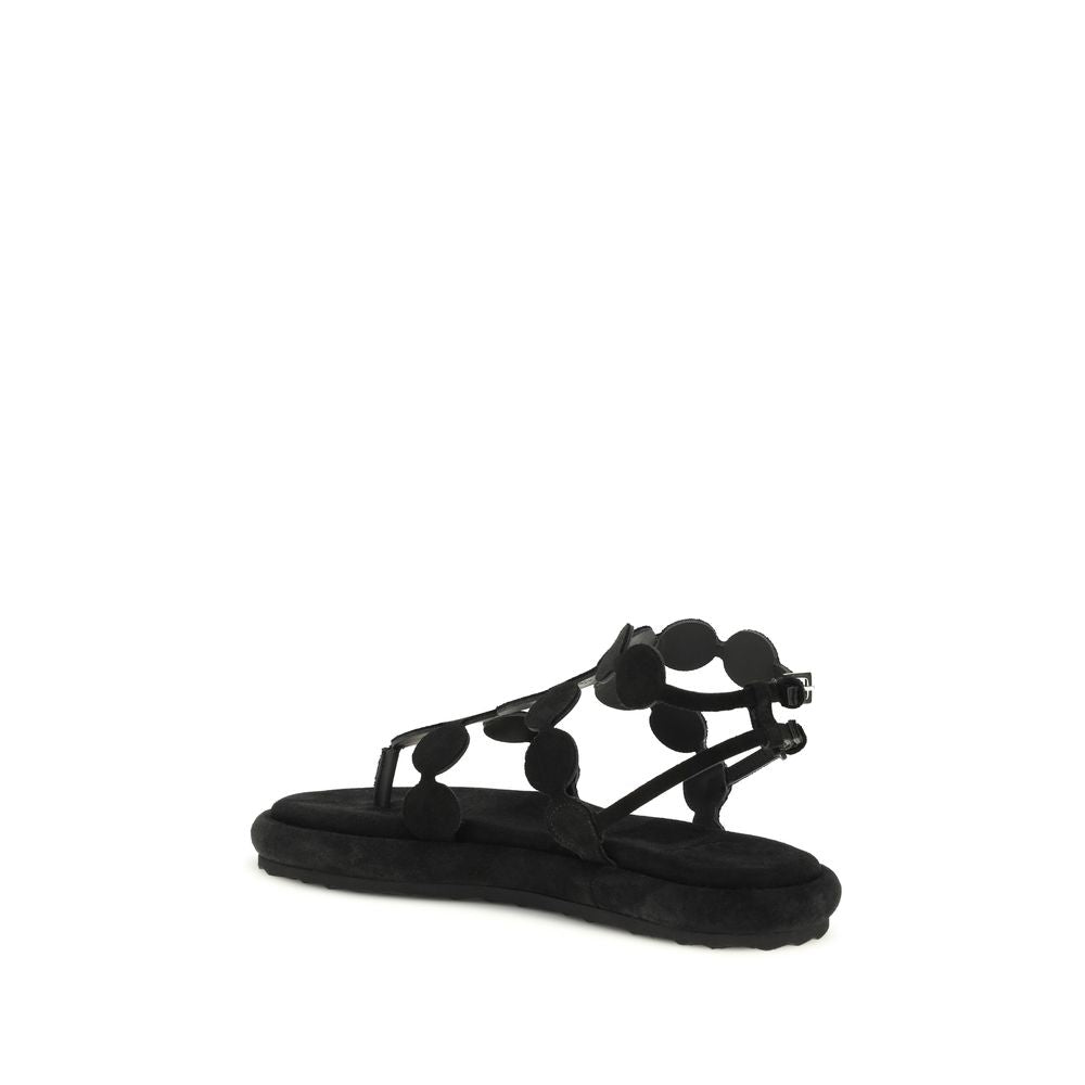 Pierre Hardy Black Calf Leather Bos Taurus Platform Sandals - Luxe Nova
