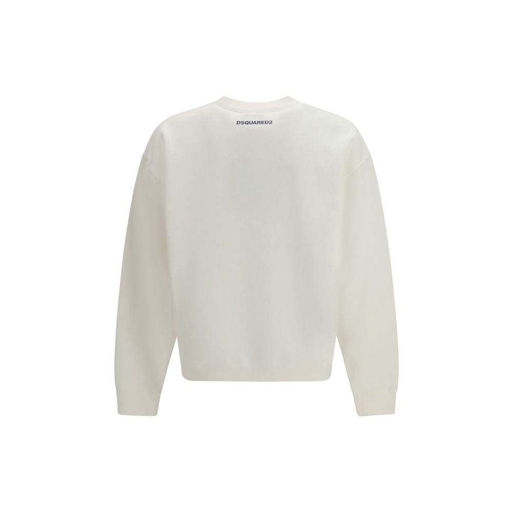 Dsquared² White Cotton Sweatshirt - Luxe Nova