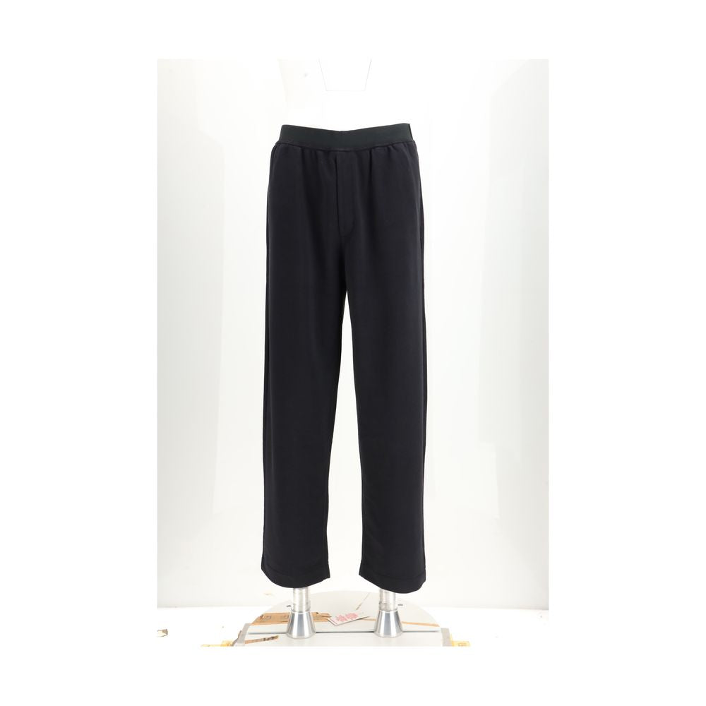 MM6 Black Cotton Casual Pants - Luxe Nova