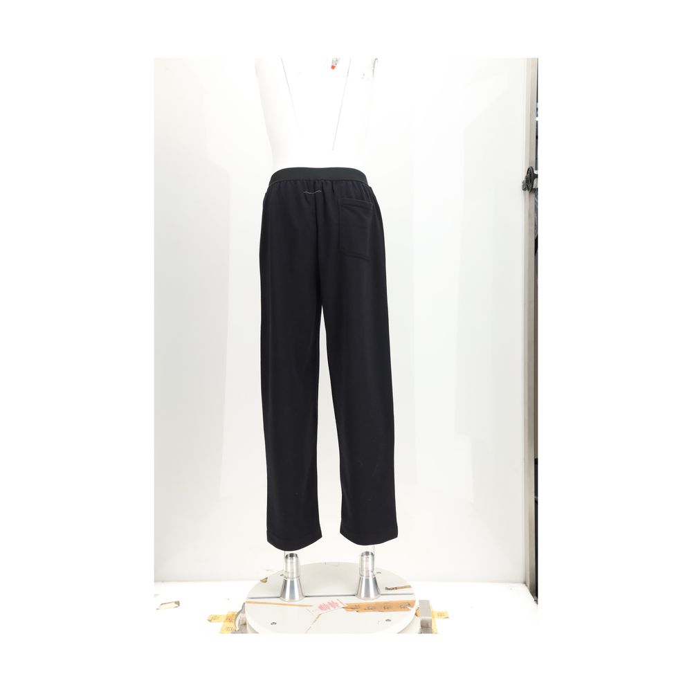 MM6 Black Cotton Casual Pants - Luxe Nova
