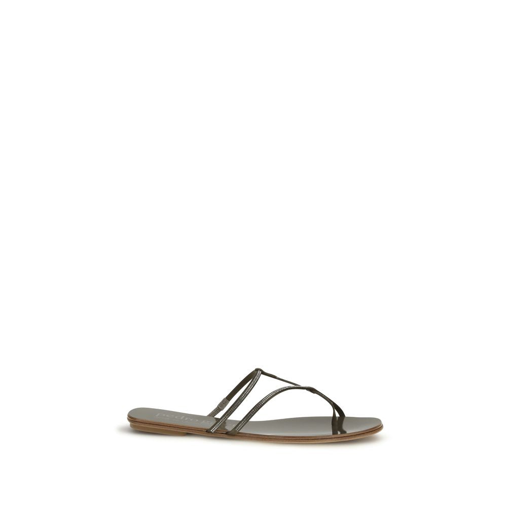 Pedro García Brown Calf Leather Bos Taurus Flat Sandals - Luxe Nova