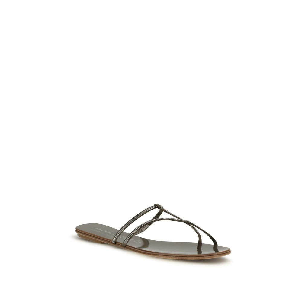 Pedro García Brown Calf Leather Bos Taurus Flat Sandals - Luxe Nova