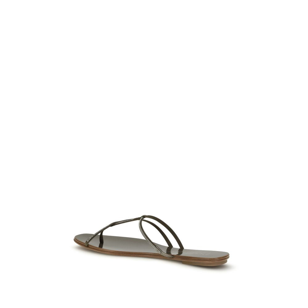 Pedro García Brown Calf Leather Bos Taurus Flat Sandals - Luxe Nova