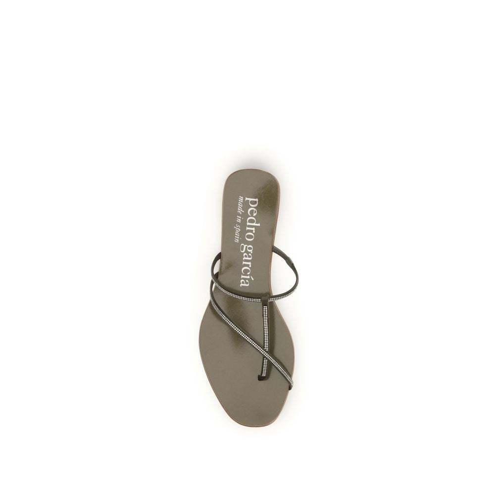 Pedro García Brown Calf Leather Bos Taurus Flat Sandals - Luxe Nova