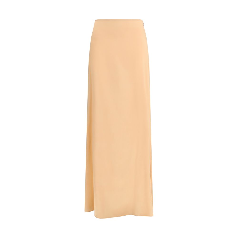 Kristina Ti Orange Silk Long Skirt - Luxe Nova